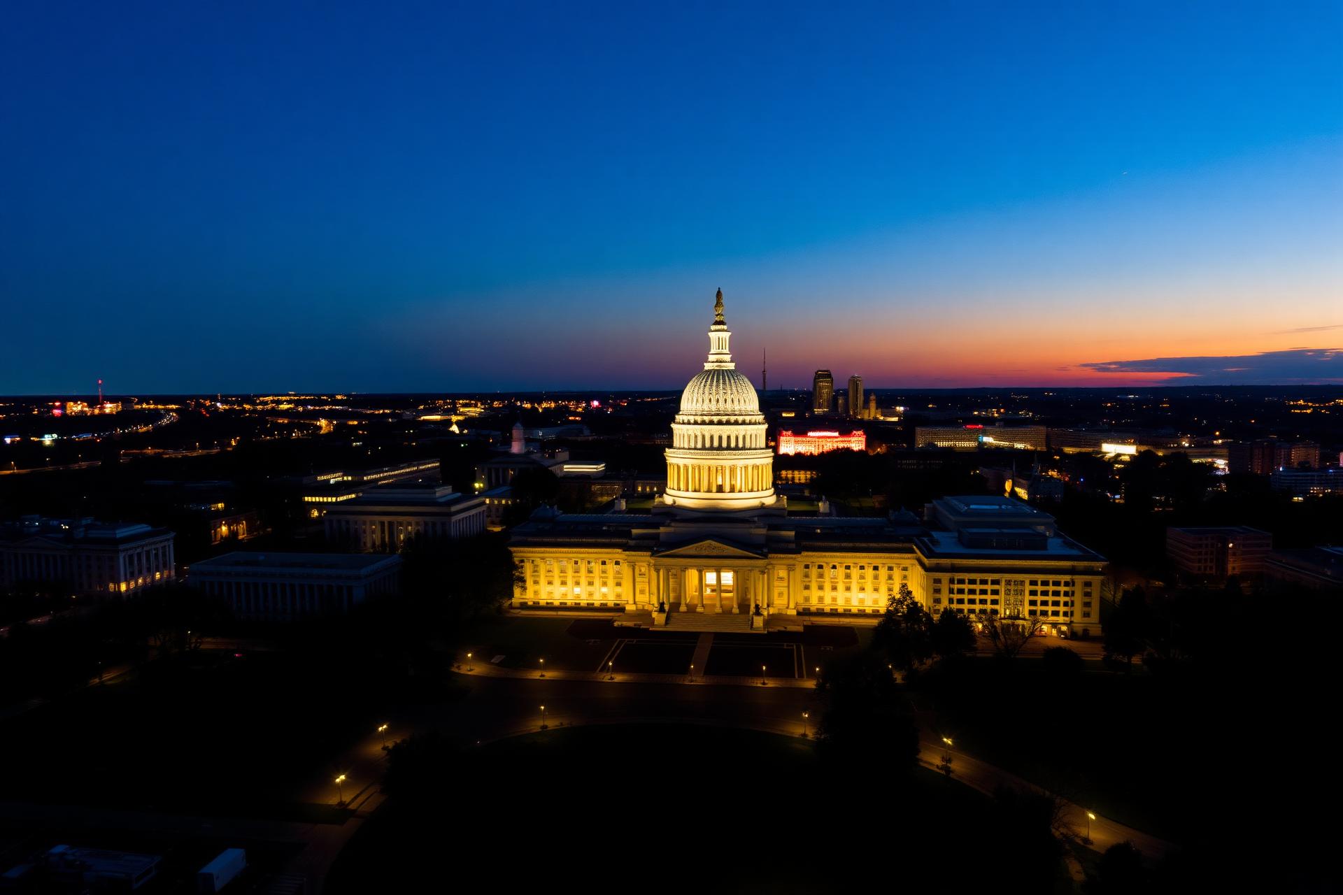 DC skyline at twilight